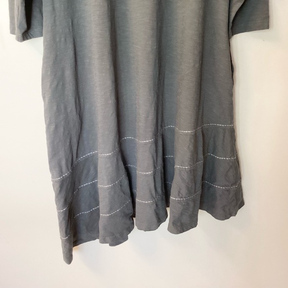 LOGO by Lori Goldstein QVC 3/4 Sleeve Cotton Slub Dress with Asymmetrical Hem L - Picture 7 of 10